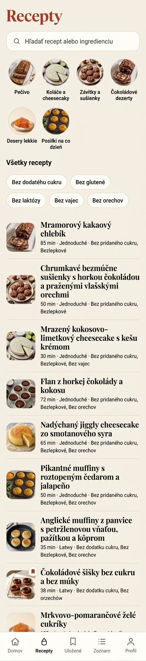 477 receptov v kategóriách