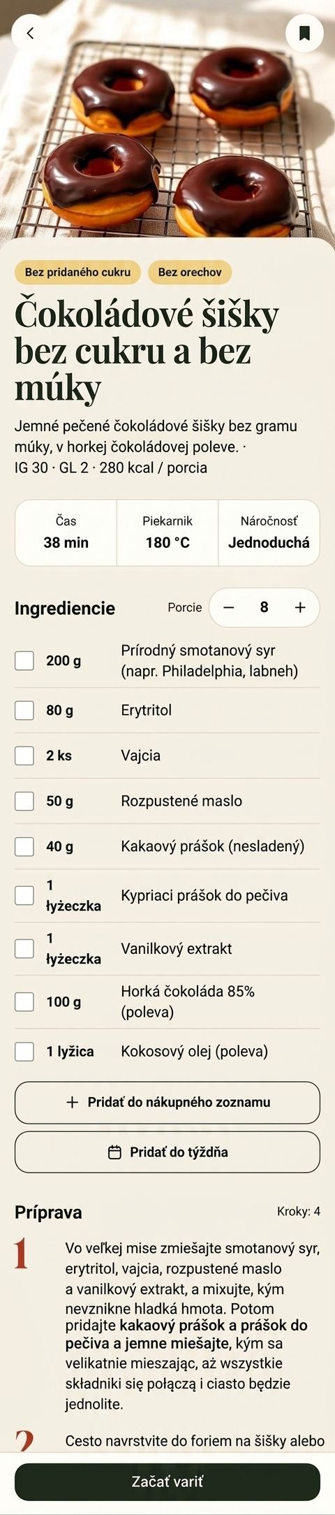 Recept s prepočtom porcií